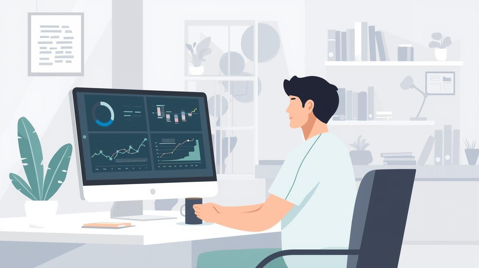 Doctor looking at dashboards